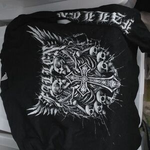 Black Graphic T-Shirt Long Sleeve